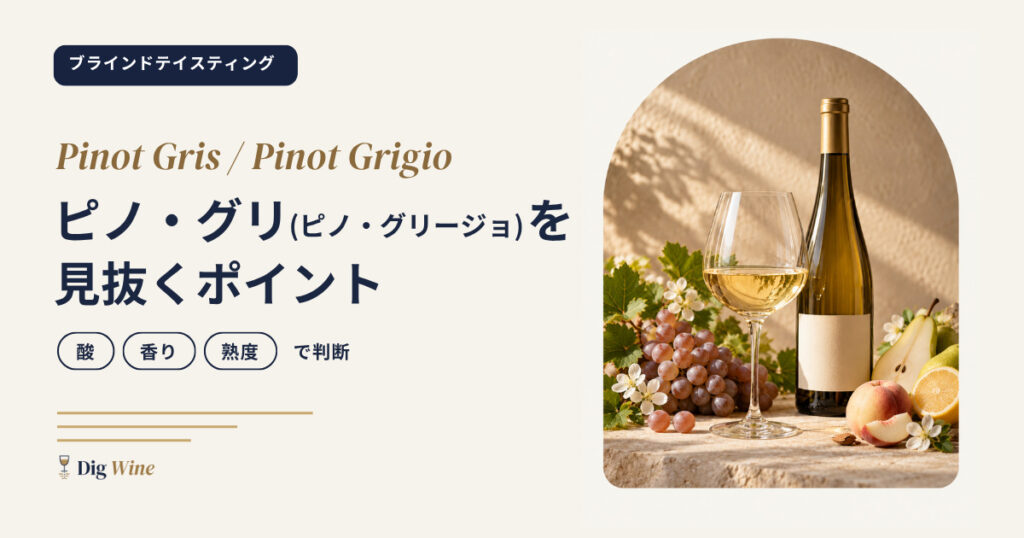 ブラインドテイスティングでピノ・グリ／ピノ・グリージョを見抜くポイント｜酸・香り・熟度で判断